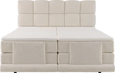 Produktbild von Kopfstützen-Set Continental + elektrische Relaxrahmen + Matratzen + Matratzenauflagen - 2 x 90 x 200 cm - Bukla - Beige - Marke OMILA by PALACIO