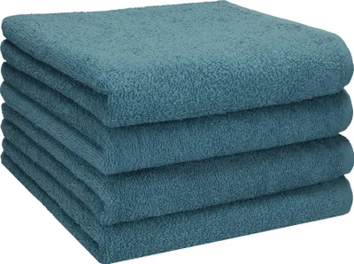 Produktbild von Betz BERLIN 4er Pack Handtücher Set Handtuch Größe 50x100 cm 100% Baumwolle Farbe - taubenblau - BERLIN