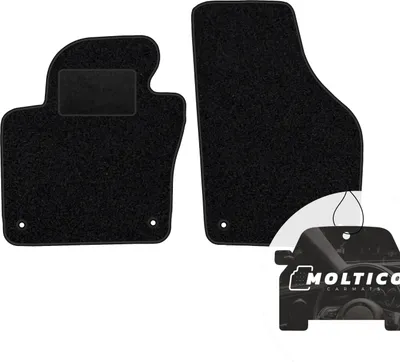 Produktbild von moto-MOLTICO Vorne Fußmatten Auto Velours Autoteppiche Schwarz Automatten Set 2-teilig passend für VW Tiguan I 2007-2015