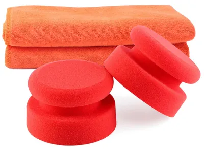 Zdjęcie produktu dla Profesjonalna gąbka do polerowania samochodu, SPTA, 2 sztuki, gąbka do polerowania ręcznego, wymiary 100 x 100 mm