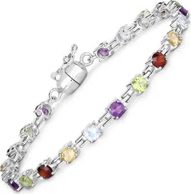 Produktbild von Vira Jewels Armband 925/- Sterling Silber 19cm weiß Amethyst 147260014