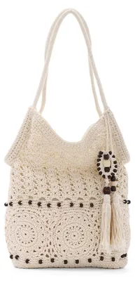 Produktbild von Solidchoice – Handgewebte Schultertasche für Damen mit Reißverschluss und Fransen
