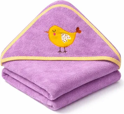 Produktbild von Egeria Kinder Kapuzentuch - Be Happy, Vogel, lila 70 x 100 cm Be Happy, Vogel, lila