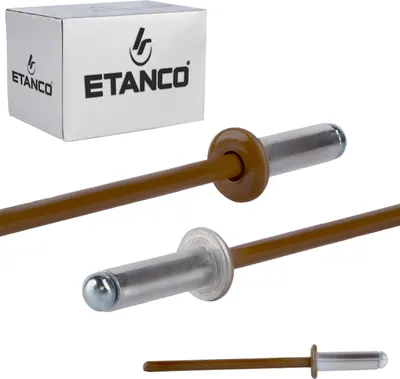 Produktbild von Aluminium offene Nieten 4x12mm RAL 8003