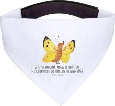Produktbild von Mr. & Mrs. Panda Halstuch Schmetterling Zitronenfalter - Weiß - Geschenk, Für Hunde, Fakt, Selbstliebe, Lustige Sprüche, Hund, Motivation, Liebe, Hundehalstuch, Tuch