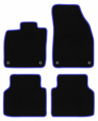 Image de Tapis de sol en moquette pour Skoda Enyaq iV 2020- (SUV) – jeu 4 pièces, noir/bleu, sur mesure – Wielganizator CARLUX