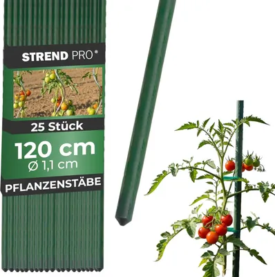 Obrázek produktu pro Tyč Garden SB 11/1200 mm, ocel/plast, zelená, opěrná k rostlinám a rajčatům 25 kusů