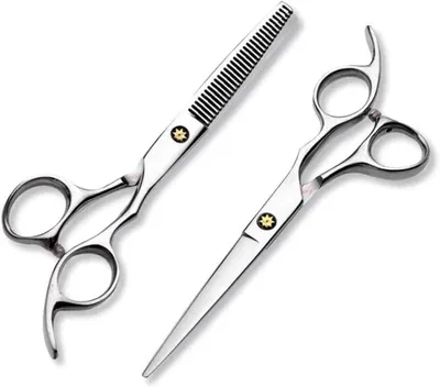 Produktbild von Friseurschere, Haarscheren-Set, scharfe Friseurschere und Effilierschere, Friseursalonschere für die ganze Familie, silberfarben, 6 Zoll, für den Einsatz im Friseursalon oder zu Hause