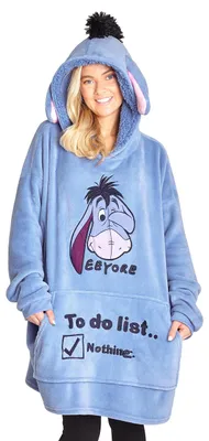 Productafbeelding van Disney Stitch hoodie voor dames, oversized model. Warme, zachte trui met capuchon, ook wel een "deken met mouwen" genoemd, gemaakt van sherpa-materiaal