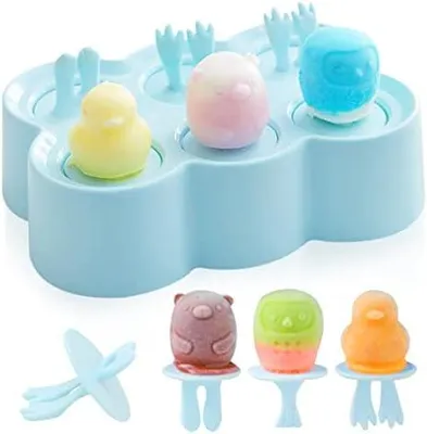 Produktbild von Mini Eisform, 6 Eisform Eis am Stiel, Klein Eisförmchen Popsicle Formen, Eisförmchen bpa Frei, Stieleisformer Eislutscher Formen, Eis zum Selber Machen Formen