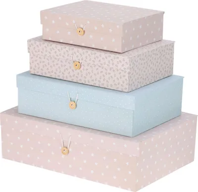 Produktbild von Ein Set aus 4 Geschenkboxen – Rosa/Blau, H&L