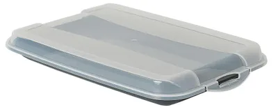 Produktbild von Novaliv Anthrazit Premium Aufschnittbox mit Transparentem Deckel, Frischhaltedosen für Wurst & Käse Maße 25x17x3 cm Kühlschrank Organizer Knäckebrotbox Wohnung must-have Küchen Gadgets