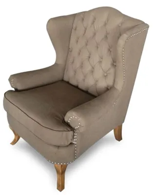 Produktbild von Casa Padrino Luxus Chesterfield Ohrensessel Hellbraun 87 x 89 x H. 109 cm - Wohnzimmermöbel