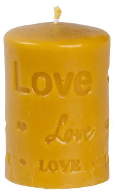 Imagen del producto de Velas artesanales de cera de abeja "Love": naturales, con forma de corazón, oso y cilindro, ideales como decoración encantadora y como un regalo especial para momentos únicos (Cilindro Love)