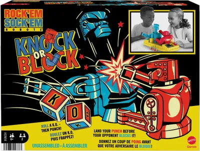 Obrázek produktu pro Mattel Games Rock 'em Sock 'em Knock or Block, akční hra, dětská hra
