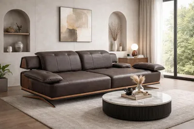 Produktbild von Modernes Kunstleder Sofa für Ihr Wohnzimmer Stilvolles Design für jedes Heim