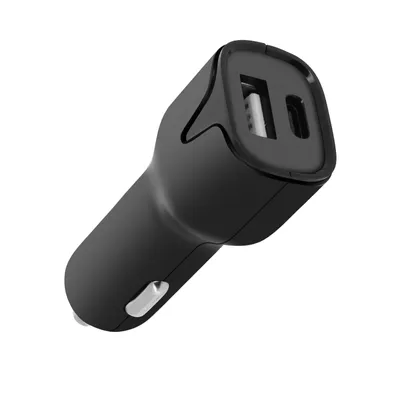 Obrázek produktu pro Setty, nabíječka do auta 12 W, duální USB a USB-C 2,4 A, černá