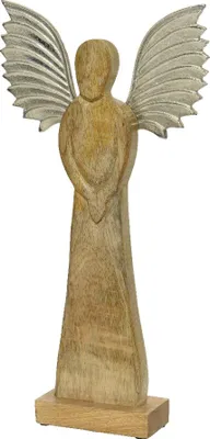 Productafbeelding van Engel mango l16b4h25 cm naturel/zilver KSD
