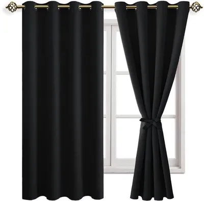 Immagine prodotto di Tende oscuranti Unyqoos®, con proprietà fonoassorbenti e isolanti termici, protezione dai raggi UV, set da 2, dimensioni 175 x 140 cm, realizzate in microfibra a tre strati