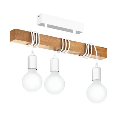 Produktbild von EGLO Deckenleuchte Townshend 3-flammig Holz Weiß und Beige