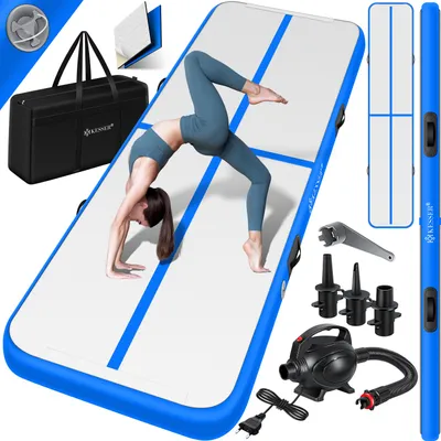 Produktbild von KESSER® Turnmatte Aufblasbar Airtrack 2m/3m/4m/5m/6m Fitness-Matte Gymnastikmatte | inkl. Tragetasche & elektr. Luftpumpe | Yogamatte, Tumbling Matten, Trainingsmatte, Turn- & Fitness