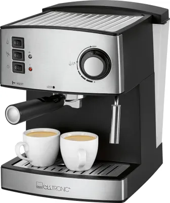 Produktbild von Kávovar na espresso a cappuccino Clatronic ES 3643, tlak čerpadla 15 barov, funkcia predhrievania šálok, s funkciou napenenia a horúcej vody
