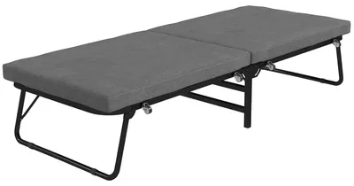 Produktbild von Klappbares Gästebett - Faltbares Bett - Zusatzbett - Mit verstellbarer Rückenlehne - 7 cm Schaumstoffmatratze