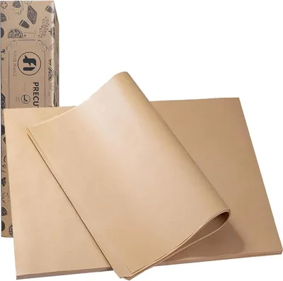 Produktbild von Ungebleichtes Backpapier 40 x 60 cm - 100 Stück - mit Antihaftbeschichtung - zum Backen, Kochen, Grillen - Heißluftfritteuse und Dämpfen - vorgeschnittenes Silikonbackpapier