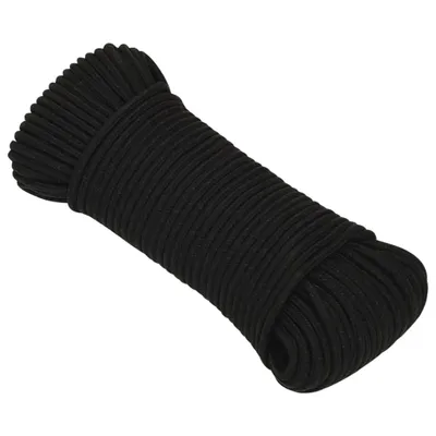 Produktbild von vidaXL Arbeitsseil Schwarz 3 mm 50 m Polyester