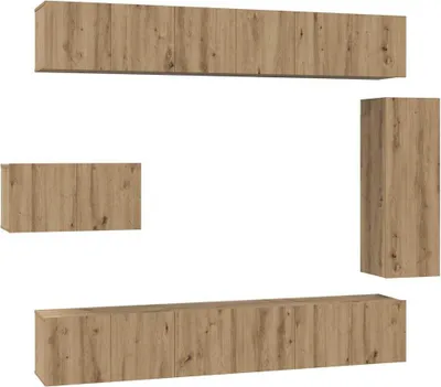 Produktbild von vidaXL TV-Schrankset 8 stk. Artisan-Eiche Holzwerkstoff
