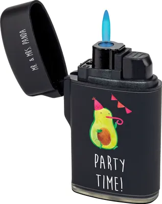 Produktbild von Mr. & Mrs. Panda Feuerzeug Avocado Party Zeit - Schwarz - Geschenk, Gasfeuerzeug, Happy Birthday, zigarettenanzünder, anzünder, Glücklich, Feuerzeuge, sturmfeuerzeug