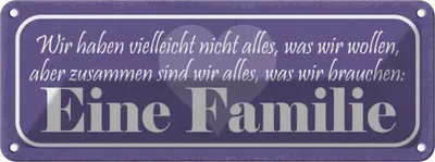 Produktbild von vianmo Blechschild 10x27 cm Familie Zusammen sind wir alles Freunde
