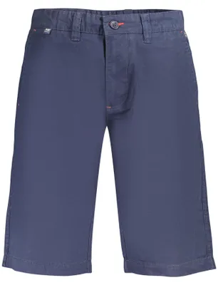 Image de Bermuda pour homme en chino bleu, avec broderie et logo