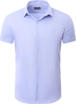 Produktbild von Reslad Hemd Herren Kurzarm Einfarbig RS-7025 Hellblau L