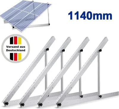 Produktbild von 4x 45palcový/114 cm držák solárního panelu, 90° nastavitelný držák solárního panelu, držák solárního panelu, mobilní solární systém, montáž na plochou