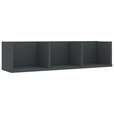 Image de vidaXL Étagère murale pour CD Gris 75x18x18 cm Bois composite