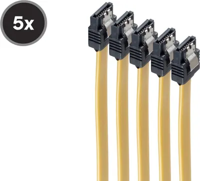 Immagine prodotto di shiverpeaks ®-BASIC-S--SATA cavo di collegamento 6 Gb/s con clip in metallo (bloccaggio),Poliuretano5, giallo 0,5 (BS78246-0,5Y-5)