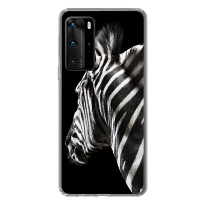 Produktbild von MuchoWow® Handyhülle Schutzhülle Hülle für Huawei P40 Pro Zebra - Tier - Schwarz - Porträt Silikon Softcase Handy Hülle - Schutz