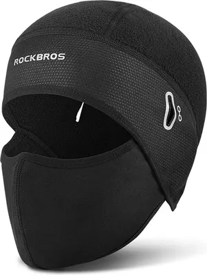Produktbild von ROCKBROS Fahrrad Mütze Winter Sturmhaube Unterhelmmütze mit Brillen-Loch, schwarz, Herren Damen