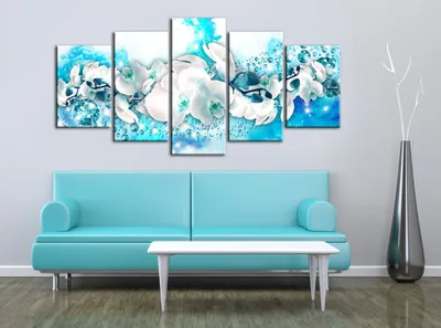 Produktbild von Akustikbild Blumen Orchidee 200x100 cm Bilder Akustikschaum Hochleistungsschallabsorber Schallschutz Leinwand 5 tlg Wandbild Raumakustik Schalldämmung b-A-0261-b-n