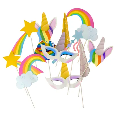 Produktbild von OOTB Party-Foto-Verkleidung auf Stick Einhorn
