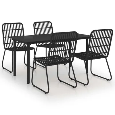 Image de vidaXL Ensemble de jardin 5 pièces Poly rotin et verre