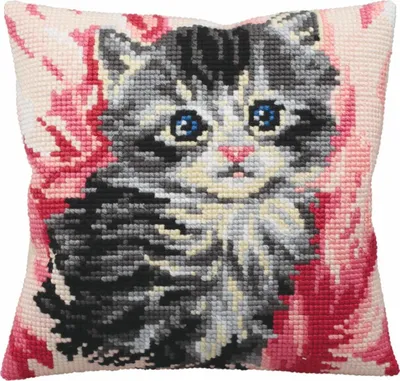 Produktbild von CdA Kreuzstichkissen "Mistigri - Cat" 5164, 40x40cm, Stickbild vorgezeichnet
