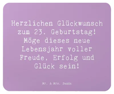 Produktbild von Mr. & Mrs. Panda Mauspad Spruch 23. Geburtstag - Lavendeltraum - Geschenk, Mousepad, Aufregung, Feiern, Happy Birthday, Mouse Pad, mousematte, pc mausunterlage, laptop