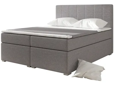 Produktbild von NABBI Gepolstert Doppelbett mit Stauraum Diana 160 - hellgrau