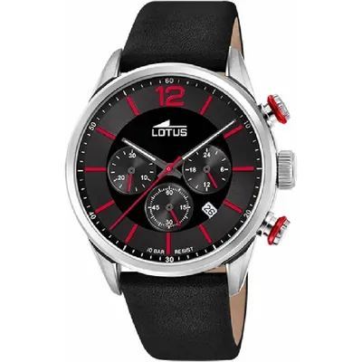 Produktbild von Lotus Herren Uhr Classic Luxus Elegant Leder Armbanduhr schwarz UL18689/6