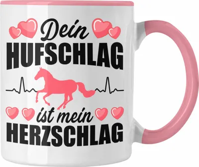 Produktbild von Trendation - Pferde Tasse Geschenk Mädchen Spruch Reiten Geschenke Pferd Kaffeetasse für Reiterin Pferdeflüsterer Erwachsene (Rosa)