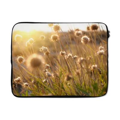 Produktbild von MuchoWow® Laptop Hülle 15 Zoll Pflanzen - Natur - Blumen - Sonne - Horizont Laptoptasche - Laptoptasche - Sleeve - Rundum-Schutz