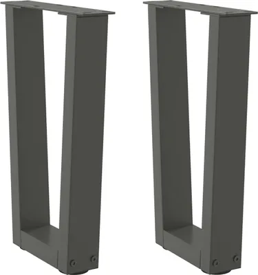 Imagen del producto de Patas para mesa de centro en forma de V (2 unidades), antracita, 38 x (42-43,3) cm, acero
