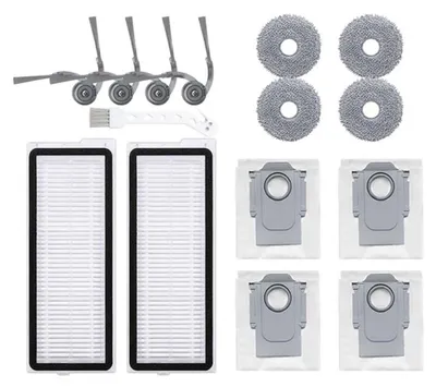 Produktbild von INF Zubehör-Kit für Roborock Staubsauger, kompatibel mit Roborock QV35A/QV35S/Qrevo – Seitenbürsten, Filter, Wischtücher
